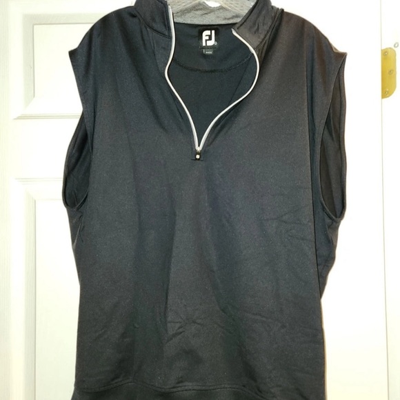 FootJoy Other - FootJoy FJ Golf Vest Mens Large Sleeveless Black 1/4 Zip Pullover Outerwear